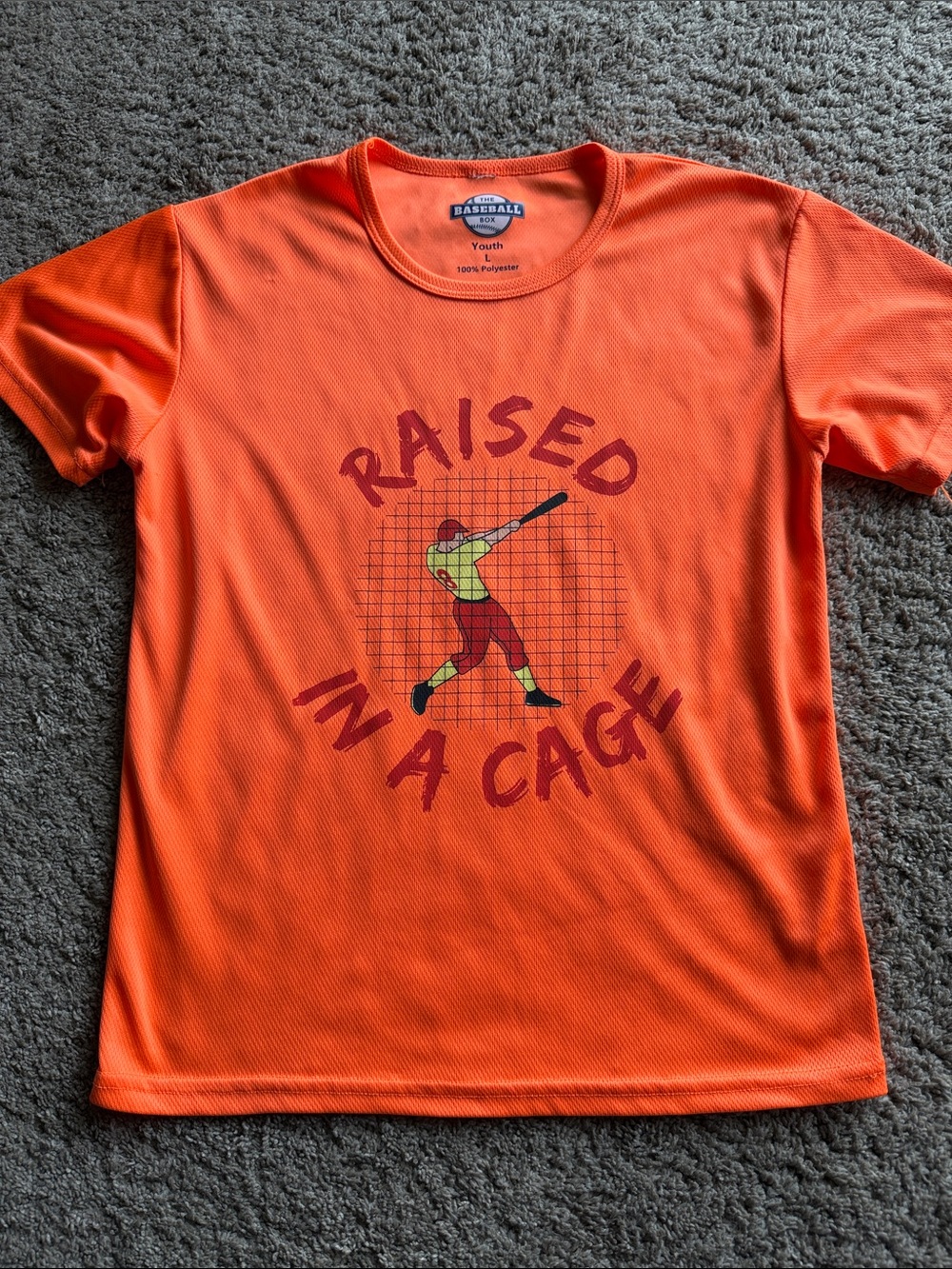 Youth Orange 'Raised in a Cage' Short Sleeve Tee